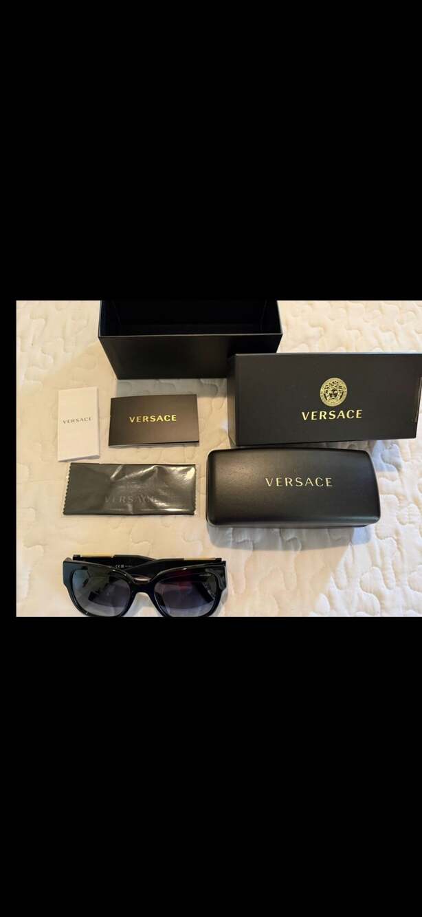 Versace Mod 4437 U Size 5420 Black Polarized Sunglasses
